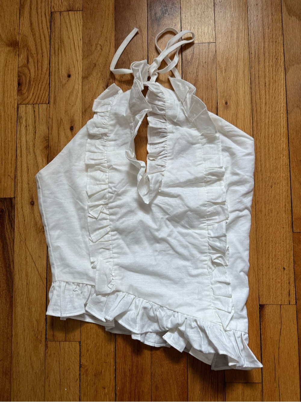 Peppermayo White Ruffled Halter Camisole